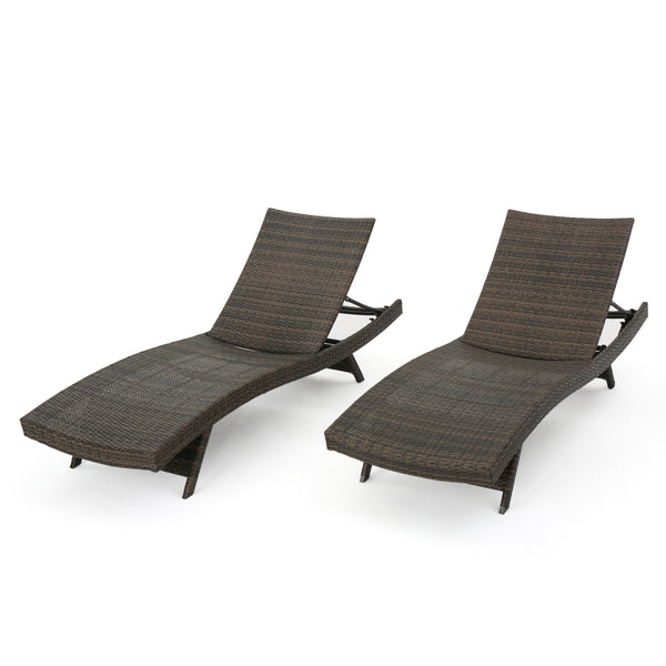 English Elm Christopher Knight Home® - Salem Pe Wicker Chaise Lounge Set – Premium Outdoor Comfort With Mocha Finish, No Assembly Required 52005.00ALUMCAMP2