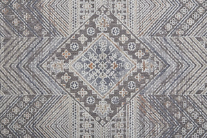 Feizy Rugs Francisco Southwestern-inspired Machine Made Medallion Rug - Durable Geometric Design For Any Space Ivory,Gray Polyester,Polypropylene Fra39gdfivychli1c