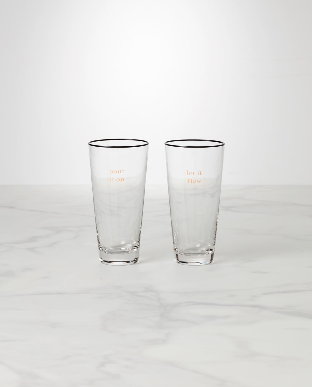 Lenox Kate Spade Cheers To Us Let It Flow & Pour It On Glasses, Set of 2 Clear, NO COLOR GLASS,CRYSTAL 895183