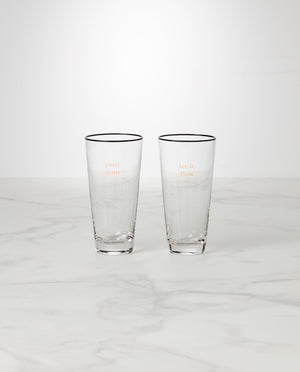 Lenox Kate Spade Cheers To Us Let It Flow & Pour It On Glasses, Set of 2 Clear, NO COLOR GLASS,CRYSTAL 895183