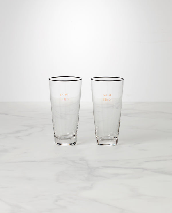 Lenox Kate Spade Cheers To Us Let It Flow & Pour It On Glasses, Set of 2 Clear, NO COLOR GLASS,CRYSTAL 895183