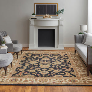 Feizy Rugs Wagner Hand Tufted Wool Oriental Rug - Durable, Stain-resistant Design Perfect For High-traffic Areas Black,Gold,Tan Wool Wgr8941fblkbgee10