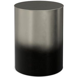 English Elm Curtis - Handcrafted Metal Cylinder Accent Table With Unique Ombre Black & Silver Finish For Style B136P159002