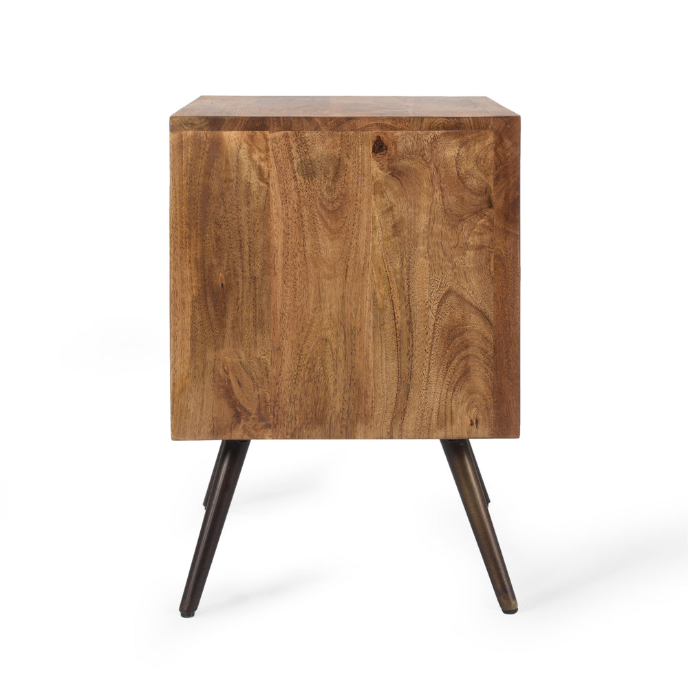 English Elm Christopher Knight Home® - WOODEN Mango Wood & Iron Cabinet with Chevron Door, Mid-Century Modern Accent Storage, 17.5"W 66489.00