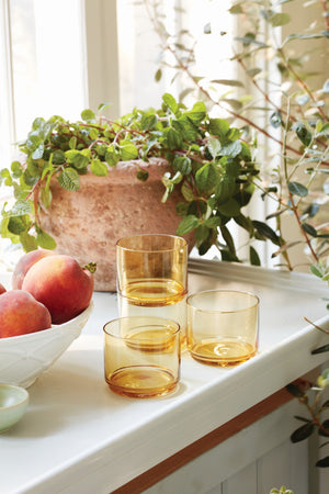 Lenox Tuscany Classics Stackable 4-Piece Short Glasses Orange, NO COLOR GLASS,CRYSTAL 894252