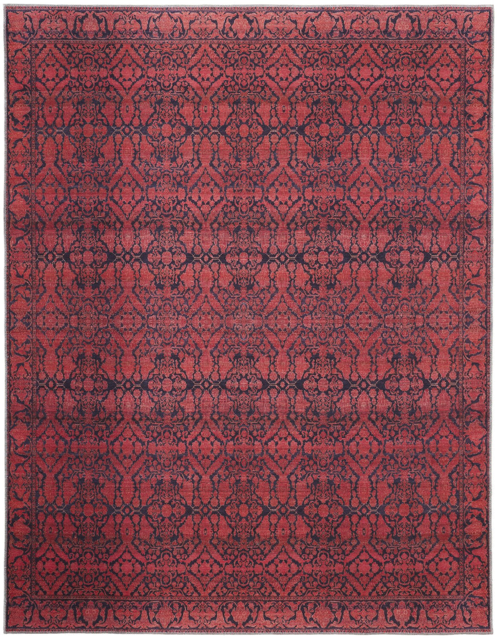 Feizy Rugs Voss Collection Transitional Polyester Trellis Rug - Bold Colors & Unique Design For Every Space Red,Black Polyester Vos39h6fpnk000g21