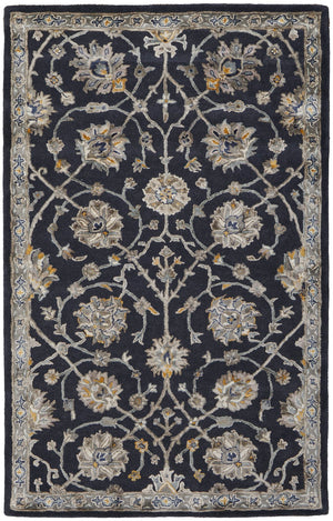 Feizy Rugs Prescott Viscose/Wool Hand Tufted Bohemian & Eclectic Rug Blue/Silver/Gray 5' x 8'