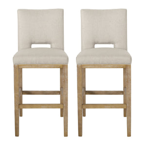 English Elm Christopher Knight Home® - 31 Inch Counter Stools Set of 2 Wheat Fabric Upholstered, Breathable L-Shaped Backrest, Modern Comfort 73531.00WHEAT