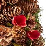 Christopher Knight Home® - Noble House - Pre-Decorated Pine Cone and Glitter Unlit Artificial Tabletop Christmas Tree