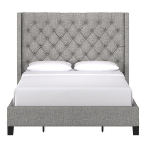 Homelegance By Top-Line Thorin Wingback Button Tufted Bed Grey Linen