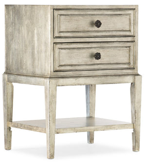 Hooker Furniture Sanctuary Jewel Patina Petit Telephone Table With Cedar-Lined Drawer, Usb Power, Merinque Glass Accents 5875-90016-95