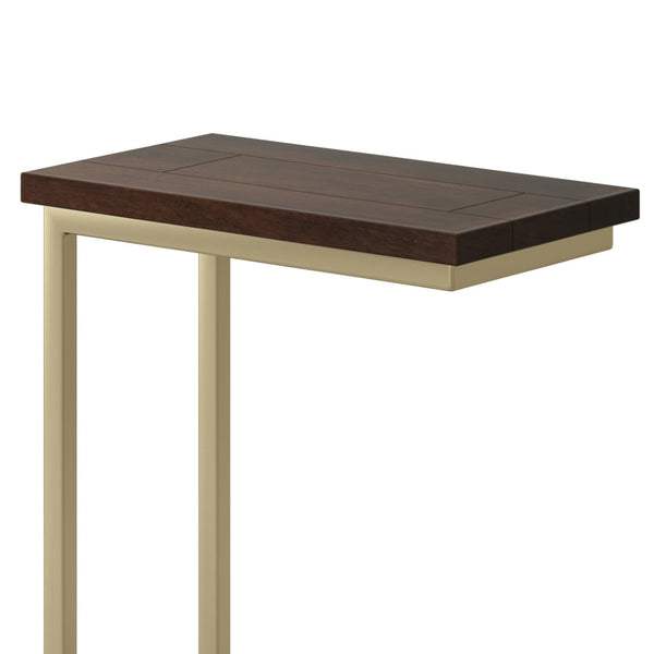 English Elm Skyler C Side Table - Handcrafted Dark Brown Mango Wood With Gold Metal Base For Chic Living Spaces B136P159617-GIGA