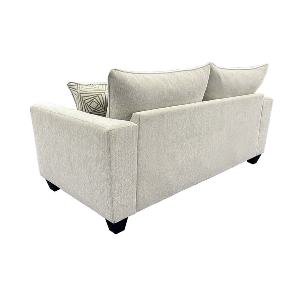 Porter Designs Porter Hawthorne Elegant Chenille Loveseat With Geometric Pillows - Cream Comfort For Your Living Room Cream Fabric 01-207-02-6841