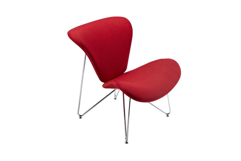 VIG Furniture Modrest Decatur Mid-Century Red Fabric Accent Chair VGOBTY105-RED