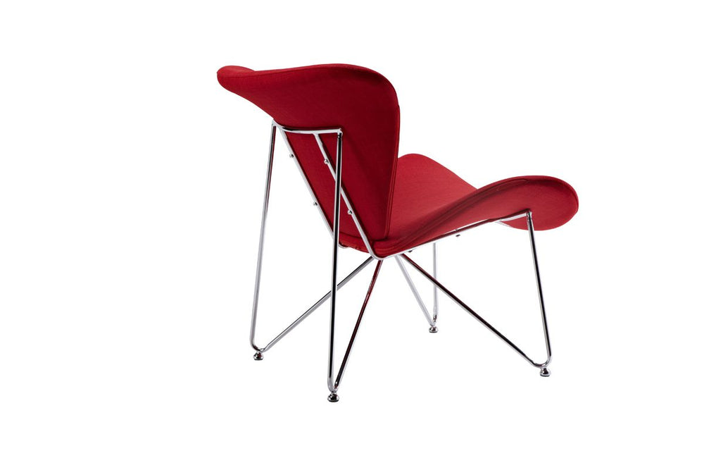 VIG Furniture Modrest Decatur Mid-Century Red Fabric Accent Chair VGOBTY105-RED