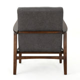 Christopher Knight Home® - Noble House - Marcola Mid Century Modern Microfiber Club Chair with Wood Frame, Slate and Dark Espresso