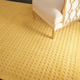 Nourison Perris PERR1 Handmade Woven No Border Indoor Only Contemporary  Rug Gold, Yellow 100% Wool 99446222978