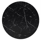 Homelegance By Top-Line Blaise 43" Wide Faux Marble Round Dining Table Black Marble