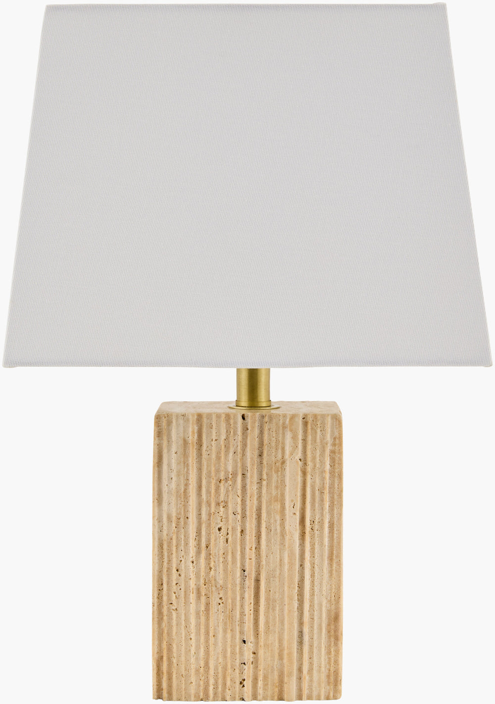 Surya Taboye 19" Accent Table Lamp - Elegant Arts & Crafts Design With Durable Iron Base & Cozy Glow Body, Brown,Shade, White,Harp, Metallic ,Gold,Cord, Translucent Iron,Linen,Polyester Tye-001