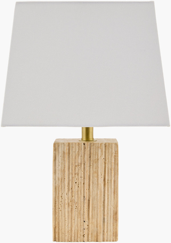 Surya Taboye 19" Accent Table Lamp - Elegant Arts & Crafts Design With Durable Iron Base & Cozy Glow Body, Brown,Shade, White,Harp, Metallic ,Gold,Cord, Translucent Iron,Linen,Polyester Tye-001