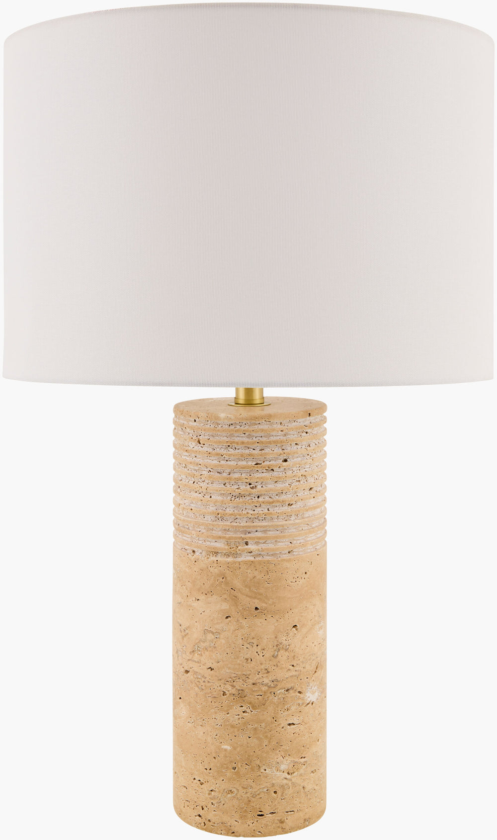 Surya Taboye 19" Accent Table Lamp - Elegant Arts & Crafts Design With Durable Iron Base & Cozy Glow Body, Brown,Shade, White,Harp, Metallic ,Gold,Cord, Translucent Iron,Linen,Polyester Tye-001