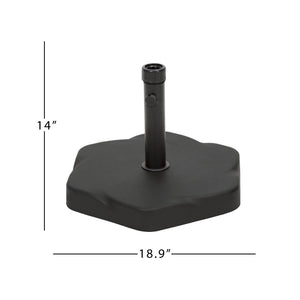 English Elm Christopher Knight Home® - UM-HOLDER Hex Shape 66 lbs Umbrella Base — Black Concrete & Iron, Hexagonal Design, Adapters Included 54794.00BLK