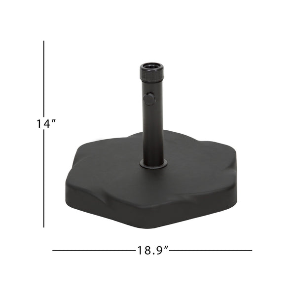 English Elm Christopher Knight Home® - UM-HOLDER Hex Shape 66 lbs Umbrella Base — Black Concrete & Iron, Hexagonal Design, Adapters Included 54794.00BLK