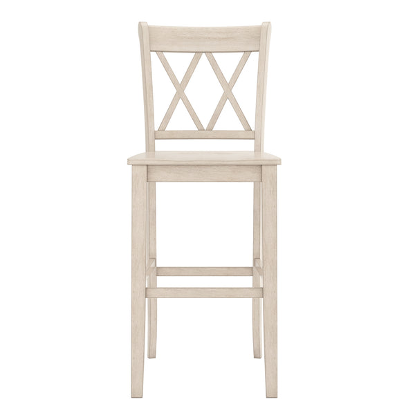 Homelegance By Top-Line Juliette X-Back Bar Height Chairs (Set of 2) White Rubberwood