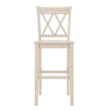 Homelegance By Top-Line Juliette X-Back Bar Height Chairs (Set of 2) White Rubberwood