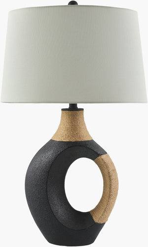Livabliss Taiyan Resin Table Lamp with Linen Shade Warm Ambient Glow for Bedroom or Entryway TYN-002