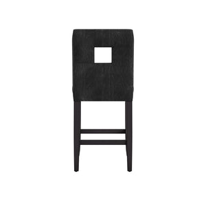 Homelegance By Top-Line Adalynn Keyhole Counter Height High Back Stools (Set of 2) Black Rubberwood