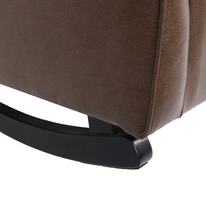 English Elm Christopher Knight Home® - ROCKING CHAIR with Wingback Design, Button-Tufted Diamond Stitch, Birch Rockers for Relaxation Dark Brown 72152.00PUDBRN