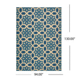 Christopher Knight Home® - Noble House - Elvina Indoor Geometric 8 X 11 Area Rug, Ivory and Blue