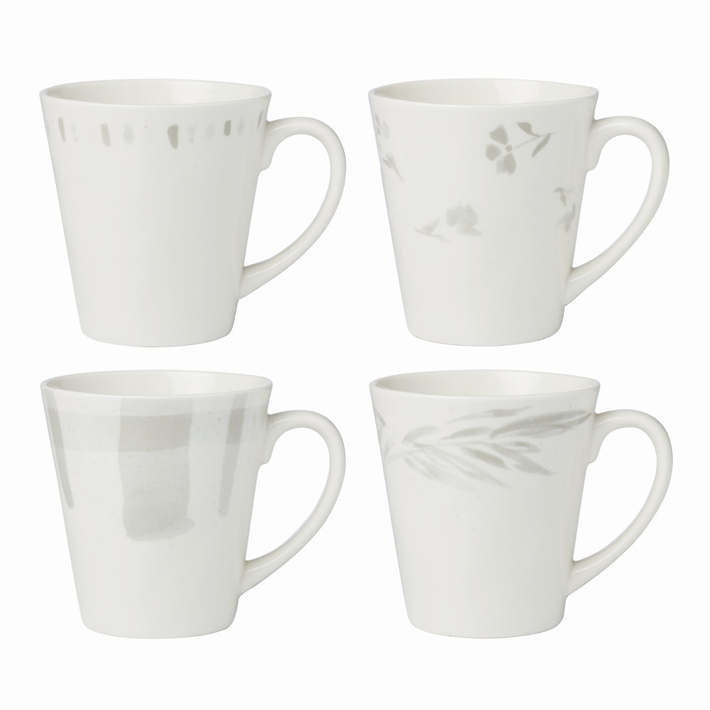 Lenox Oyster Bay Assorted Mugs, Set of 4 White, WHITE PORCELAIN 894094
