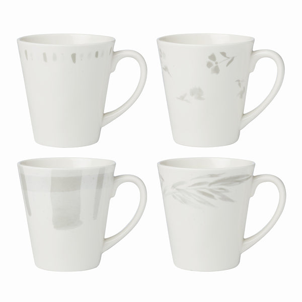 Lenox Oyster Bay Assorted Mugs, Set of 4 White, WHITE PORCELAIN 894094