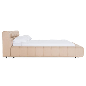 Vig Furniture Divani Casa Tyree - Elegant Modern Tufted Sand Fabric Bed For Timeless Bedroom Sophistication Tan  Vgod-dy-22116-sand