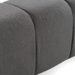VIG Furniture Eastern King Divani Casa Tyree Grey Tufted Fabric Bedframe — Modern Upholstered Headboard, Solid Wood, No Box Spring Required (96"X100"X34") VGOD-DY-22116-GRY-EK