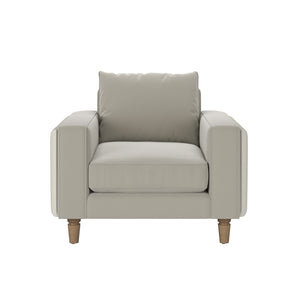 A.R.T. Furniture Barret Lounge Chair - Modern Velvet Elegance With Channeled Detailing & Luxe Sand Color For Style Beige Inside, Velvet Sand Colored Polyester Fabric,Outback In Faux,Leather Parchement Colored Material 735503-5911