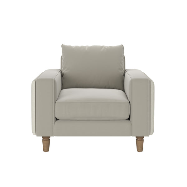 A.R.T. Furniture Barret Lounge Chair - Modern Velvet Elegance With Channeled Detailing & Luxe Sand Color For Style Beige Inside, Velvet Sand Colored Polyester Fabric,Outback In Faux,Leather Parchement Colored Material 735503-5911