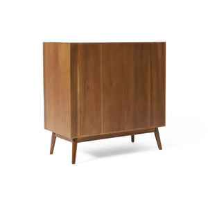 English Elm Christopher Knight Home® - Okioki Mid-Century 3-Drawer Dresser in Acacia Wood — Sturdy, Smooth-Glide Storage for Bedrooms Brown 67064.00MEDBRN