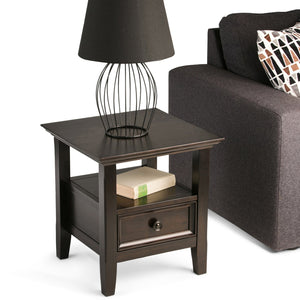 English Elm Amherst End Table - Handcrafted Hickory Brown With Storage, Transitional Design For Versatile Spaces B136P159426
