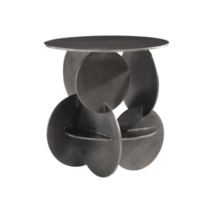 Bernhardt Bernhardt Sculptural Tribus Side Table In Graphite Cast Aluminum — Modern Accent Table 22"W X 23"H 321122
