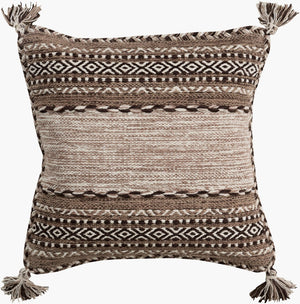Livabliss Trenza Handcrafted Cotton Throw Pillow Bohemian Artisan Woven Square Sofa Accent TZ002-1818D