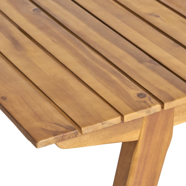 English Elm Outdoor Acacia Wood Rectangular Patio Dining Table Seats Six with Teak Finish 60388.00