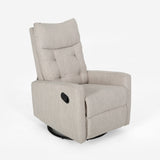 Christopher Knight Home® - Noble House - Woodglen Contemporary Glider Swivel Push Back Nursery Recliner - Beige and Black Finish