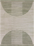 Nourison Astra Machine Washable ASW03 Machine Made Power-loomed Borderless Design Indoor Only Mid-Century Modern Scandinavian Rug Ivory Olive, Ivory Olive 100% Polyester 99446988478