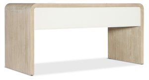 Hooker Furniture Brixton Writing Desk With Two-Tone Elm & Ivory Finish, 5 Drawers, Drop-Front Keyboard, Curved Design 6022-10458-80