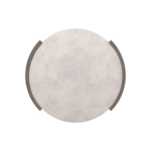 Bernhardt Bernhardt Prado Porcini Side Table With Cast Glass-Reinforced Concrete Tops, Rustic Modern Accent 324126B