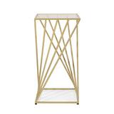 Christopher Knight Home® - Noble House - Wadleigh Modern Glam Glass Top End Table, Champagne Gold