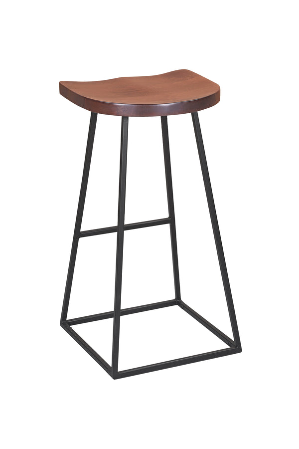 Porter Designs Clement Solid Acacia Wood Bar Stool With Sleek Design And Comfortable Scooped Seat Brown Wood 07-196-11-2099